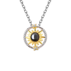 Customizable photo sunflower Projection Necklace Pendant Jewelry