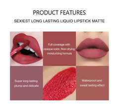 Liquid Lipstick Set Ultra Matte Velvet Waterproof Long Lasting Lip Glosses Nude Makeup Cosmetic Kit