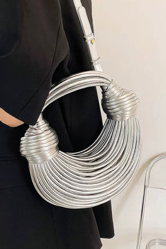 Faux Leather Rope Hobo Bag