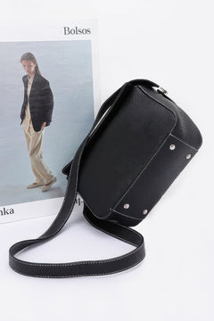 Faux Leather Crossbody Handle Bag