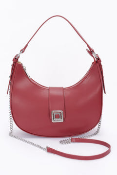 Faux Leather Hobo Bag