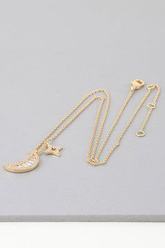 Jeweled Sun N Moon Necklace