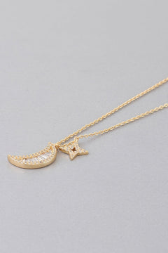 Jeweled Sun N Moon Necklace