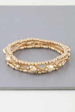 Multi Heart Coil Beaded Bracelet
