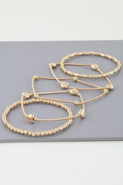 Multi Heart Coil Beaded Bracelet