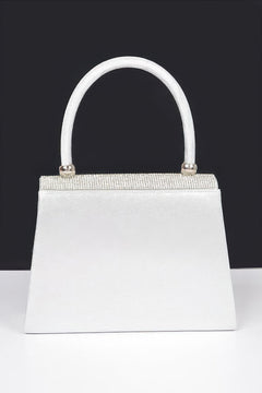 Rhinestone Ribbon Top Handle Bag