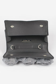 Faux Leather Rhinestone Hot Fix Flower Bag