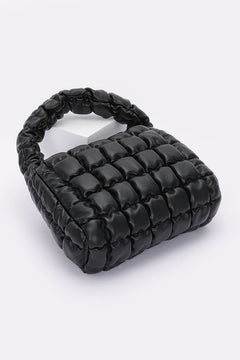 Quilted Faux Leather Padded Handle Bag