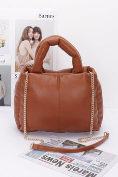 Faux Leather Padded Tote Bag