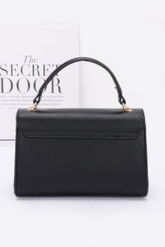 Faux Leather Two Tone Flap Bag