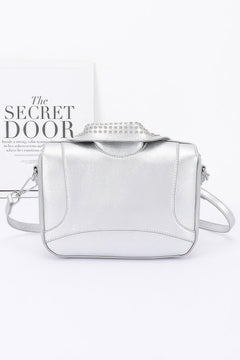 Faux Leather Metal Studded Jacket Clutch