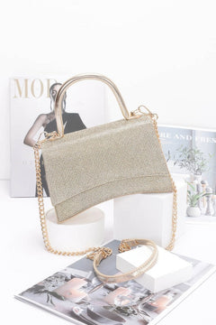 Rhinestone Top Handle Flap Bag