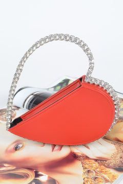 Heart Shape Stone Handle Clutch