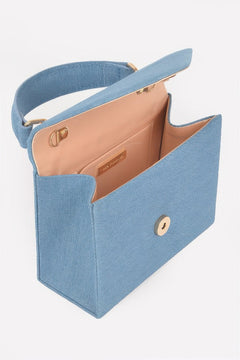 Denim Top Handle Crossbody Bag