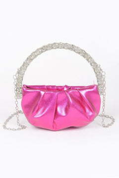Metallic Stone Handle Crossbody Bag