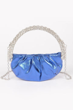 Metallic Stone Handle Crossbody Bag