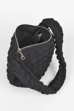 Embossed Cotton Shoulder Bag