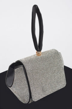 Rhinestone Wrist Band Flap Clutch