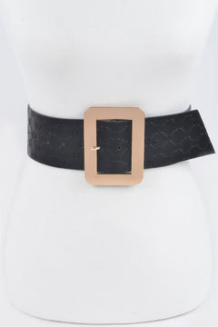 Big Metal Buckle Embossed Belt