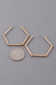 Hexagon Hoop Earrings