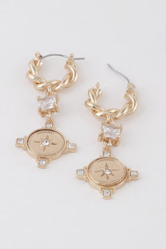 Twisted Shining Star Drop Earrings