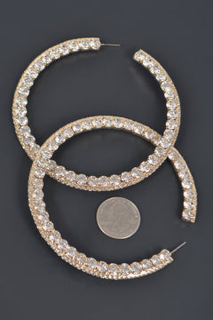 80mm Rhinestone Hoop Earring