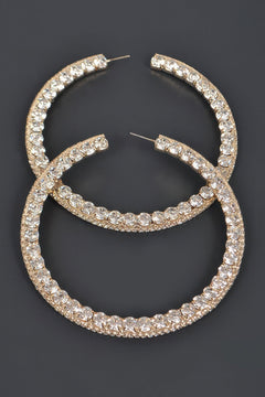 80mm Rhinestone Hoop Earring