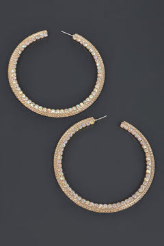 80mm Rhinestone Hoop Earring