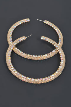 80mm Rhinestone Hoop Earring