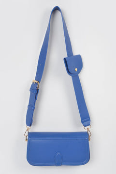 Faux Leather Crossbody Bag W/mini Pouch