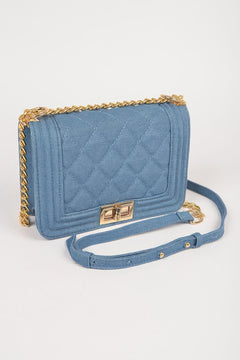 Quilted Denim Crossbody Bag