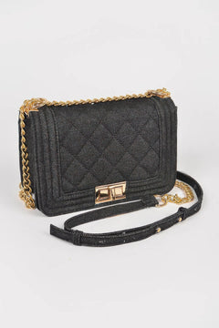 Quilted Denim Crossbody Bag