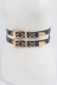 Studded Two In One Waist Belt
