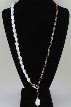 Stone Beaded Chain Clasp Statement Necklace