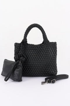Braided Vegan Leather Tote Bag