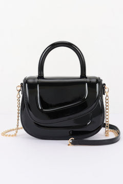 Patent Leather Top Handle Bag