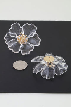 Transparent Blossom Flower Earrings