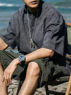 Men's Full Size Vintage Washed Oversized Streetwear T-Shirt Plus Size