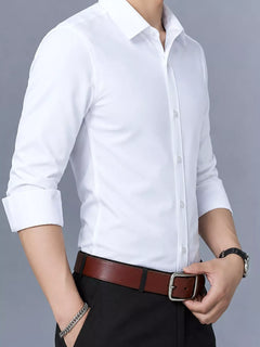 Men's Full Size Slim-Fit Long Sleeve Shirt Plus Size