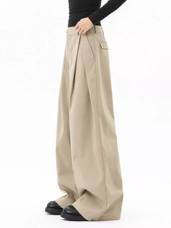 Men's Plus Size Pleated Wide-Leg Pants