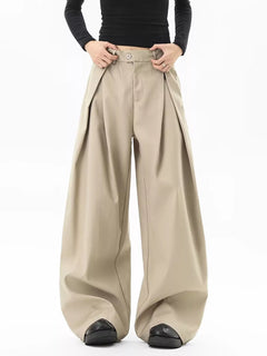 Men's Plus Size Pleated Wide-Leg Pants