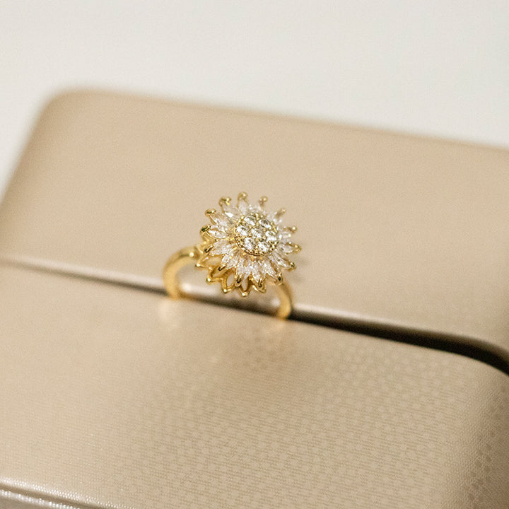 Sunflower Rotation Ring for Anxiety Relief
