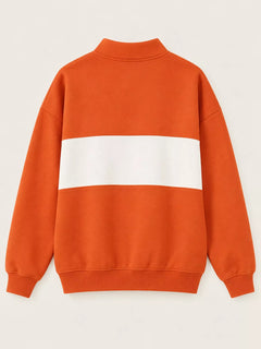 Full Size Color Block Snap-Button Sweatshirt Plus Size