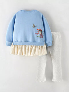 Children's Fairy Ruffled Hem Sweatshirt and Pants Set