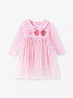 Children's Strawberry Embellished Layered Tulle Dress