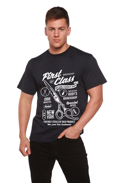 First Class Barber Men's Bamboo Viscose/Organic Cotton Short Sleeve Graphic T-Shirt