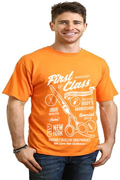 First Class Barber Men's Bamboo Viscose/Organic Cotton Short Sleeve Graphic T-Shirt