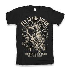 Fly To The Moon Men's Bamboo Viscose/Organic Cotton Short Sleeve Graphic T-Shirt
