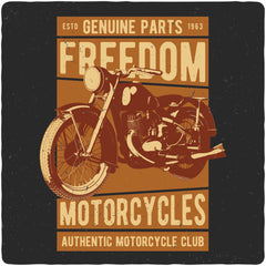 Freedom Motorcycles Men's Bamboo Viscose/Organic Cotton Short Sleeve Graphic T-Shirt