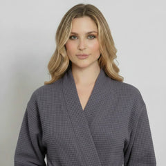 Knee-Length Waffle Robe for Women